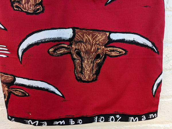 Bull Vintage Mambo Screen Print Large Cross Body Bag - Red