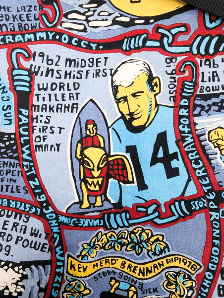 Vintage Mambo Tapestry of Surfing Large Tote