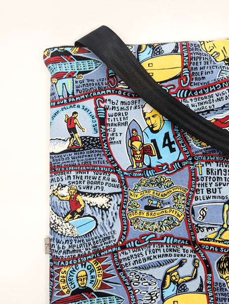 Vintage Mambo Tapestry of Surfing Large Tote