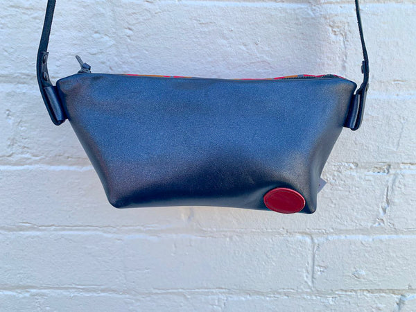 Rock Holes Indigenous Print Leather Shoulder Bag