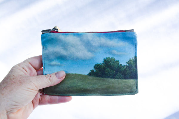 Tree and Sky- original oil panting Leather Purse