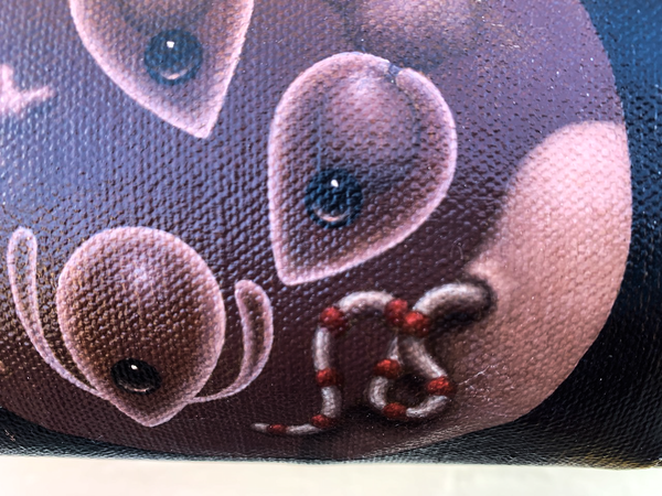 'Watching' Original Painting By Catriona Secker Leather Shoulder Bag