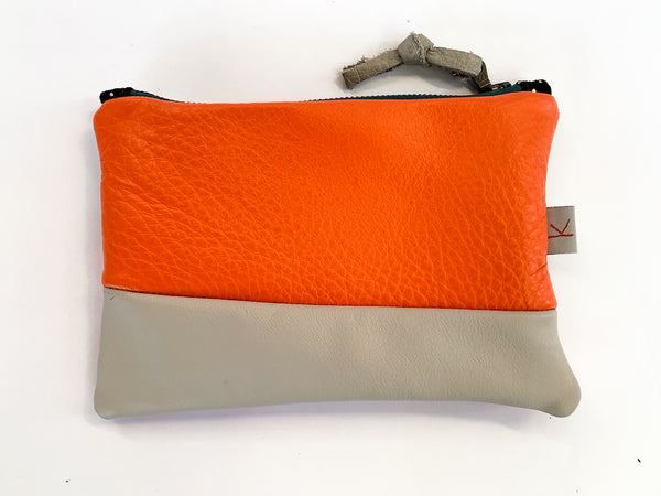 Tangerine Repurposed Leather Purse