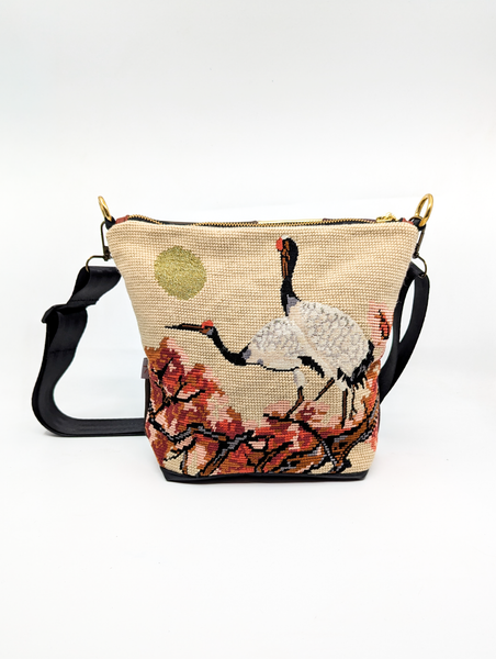 Oriental Crane Vintage Tapestry Shoulder Bag