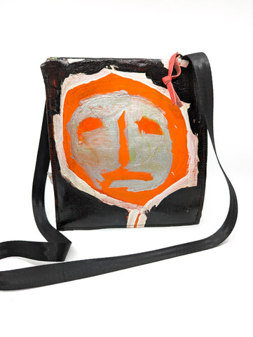 Silver and Orange Man Original painting by artist Digby Webster Shoulder Bag