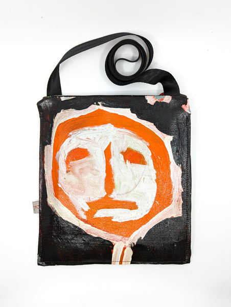 Silver and Orange Man Original painting by artist Digby Webster Shoulder Bag