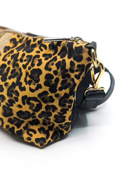 Golden Leopard Repurposed Leather Shoulder Bag