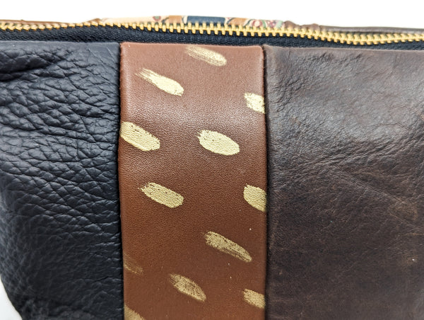 Chocolate Repurposed Leather Shoulder Bag