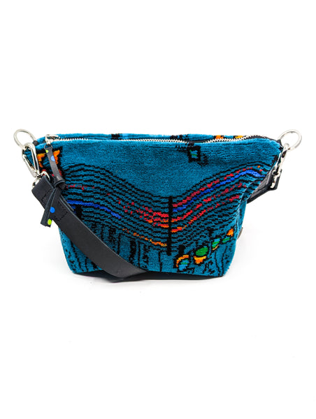 Green Soundwaves Medium Carpet Bag