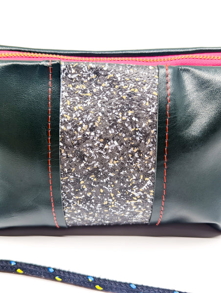 Tarkett and Green Repurposed Leather Shoulder Bag