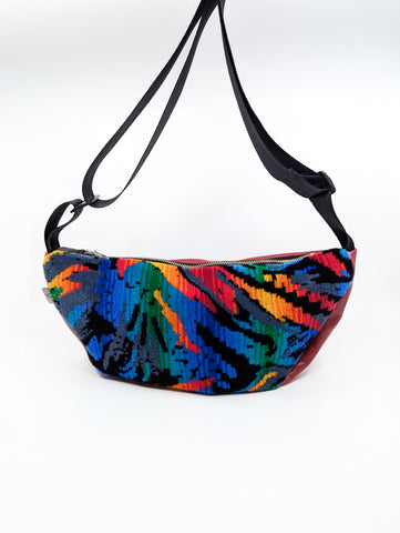 Neon Splash Moquette Crescent Cross Body Bag