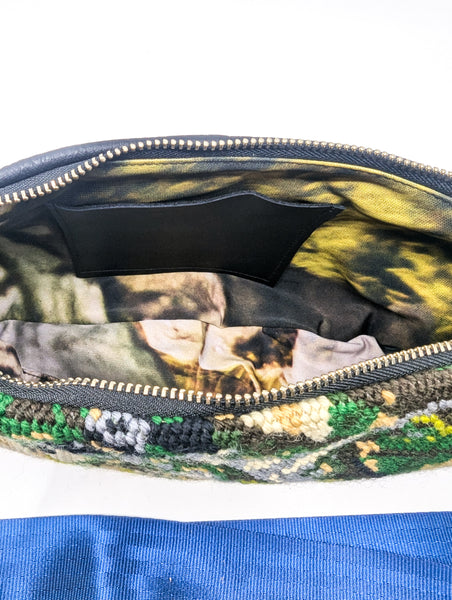 Vintage Tapestry Crescent Cross Body Bag