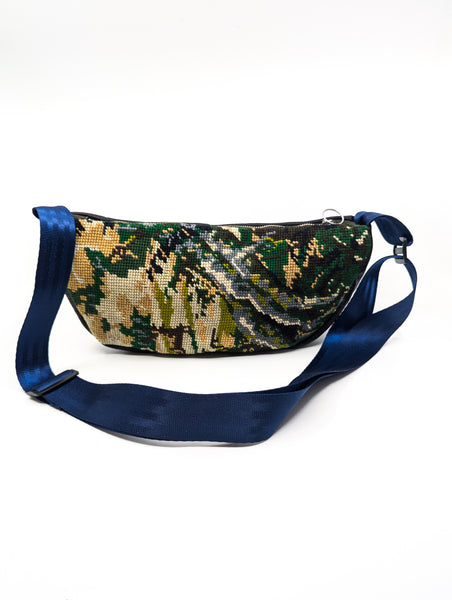 Vintage Tapestry Crescent Cross Body Bag