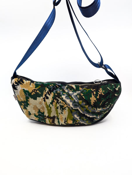 Vintage Tapestry Crescent Cross Body Bag
