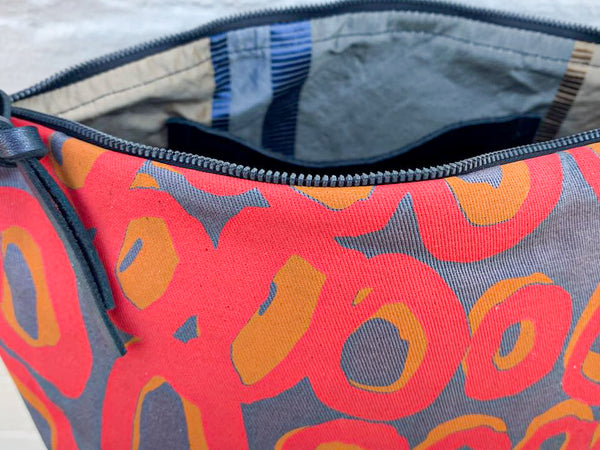 Rock Holes Indigenous Print Leather Shoulder Bag