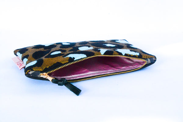 Gold Leopard Spot Clutch