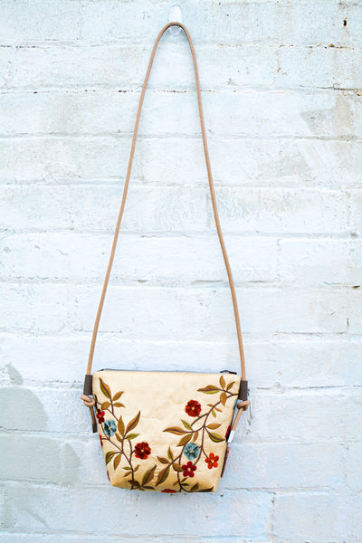 Silk Flowers Leather cross-body bag