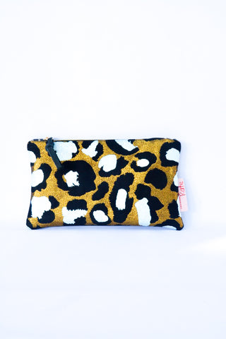 Gold Leopard Spot Clutch