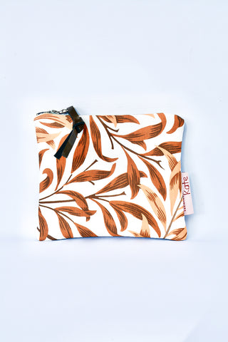 Burnt Orange Leaves Leather Purse