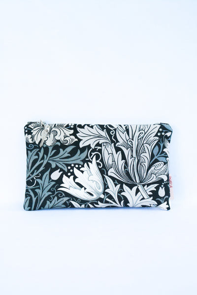 Fleur De Lis Silver Leather Clutch