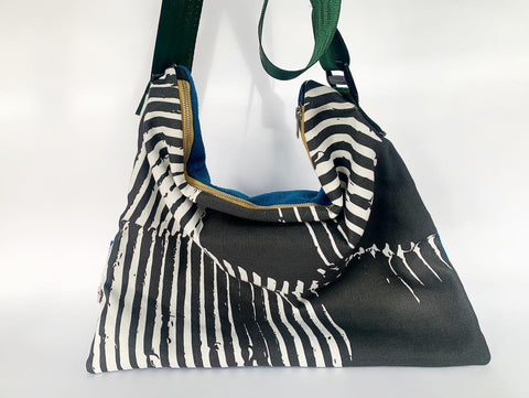 Sculptural Imprint Monochrome Large Cross Body Bag
