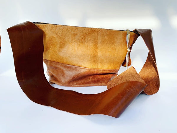 Re-Purposed Leather Cushion Large Slouch Bag