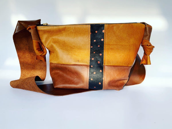 Re-Purposed Leather Cushion Large Slouch Bag