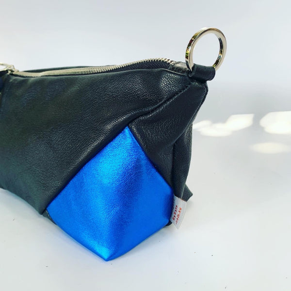 Blue Notch Repurposed Leather Shoulder Bag