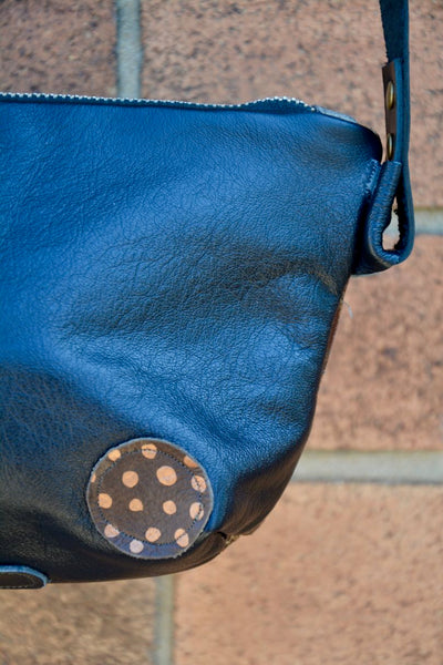 Bronze and Brown leather shoulder bag
