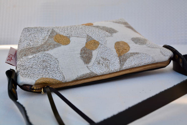 Silver and Gold Flecks Leather Bag