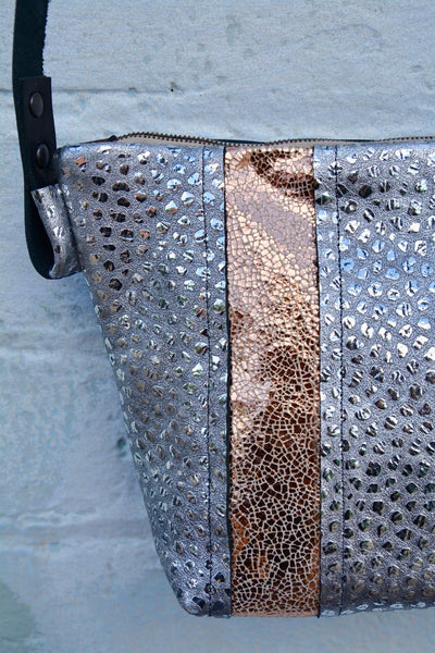 Sparkle! Silver/gold insert cross-body bag