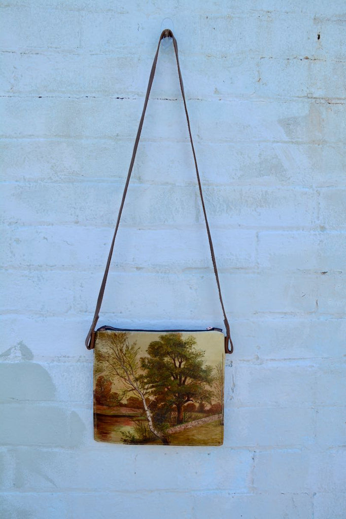 Morning Trees Original Oil Painting Shoulder Bag