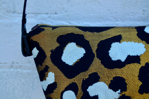 Gold Metallic Leopard cross-body bag