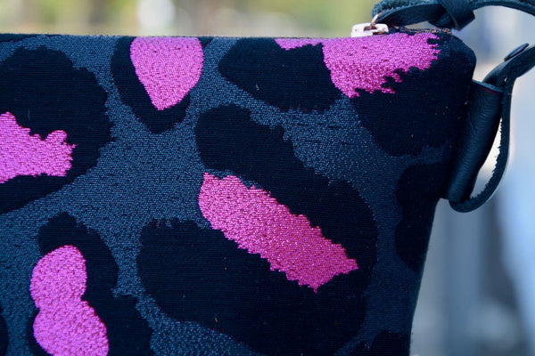 Pink Metallic Leopard cross-body bag