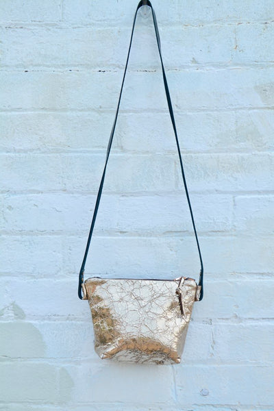 Gold Crinkle Cross-Body Bag