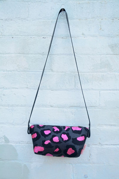 Pink Metallic Leopard Shoulder Bag
