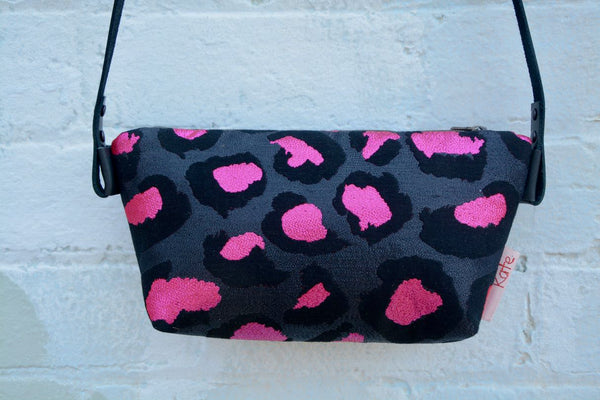 Pink Metallic Leopard Shoulder Bag