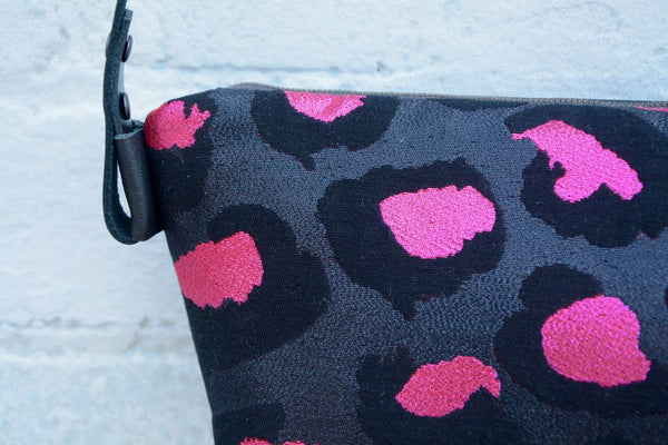 Pink Metallic Leopard Shoulder Bag