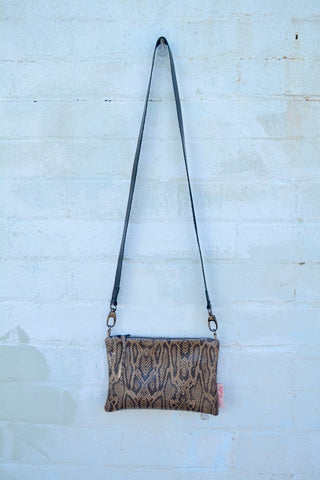 Snake Skin Print Leather small cross-body bag
