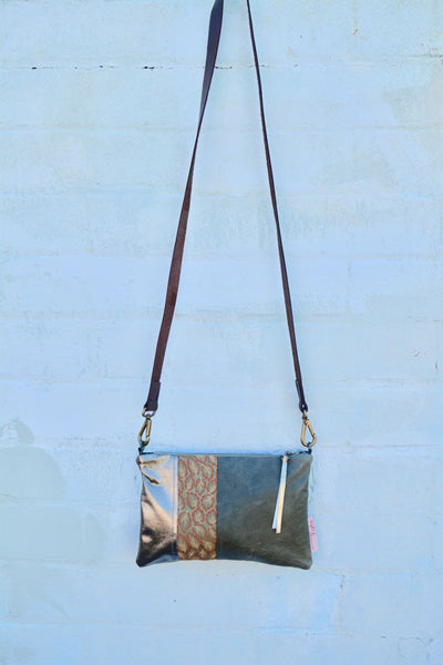 Green Tones Leather small cross-body bag