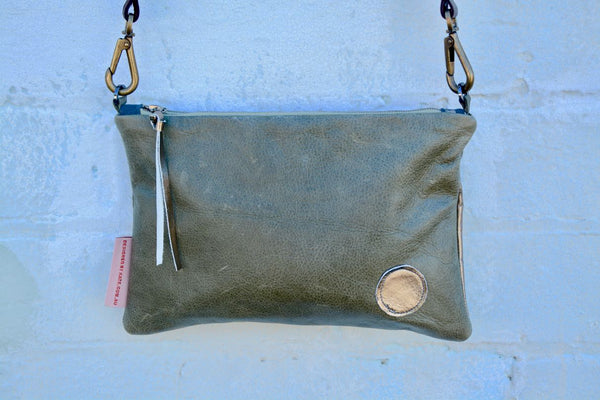 Green Tones Leather small cross-body bag
