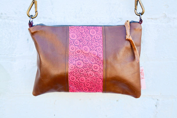 Bubbles - Hand-Drawn Leather small cross-body bag