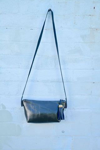 Deep Olive Green Leather Shoulder Bag