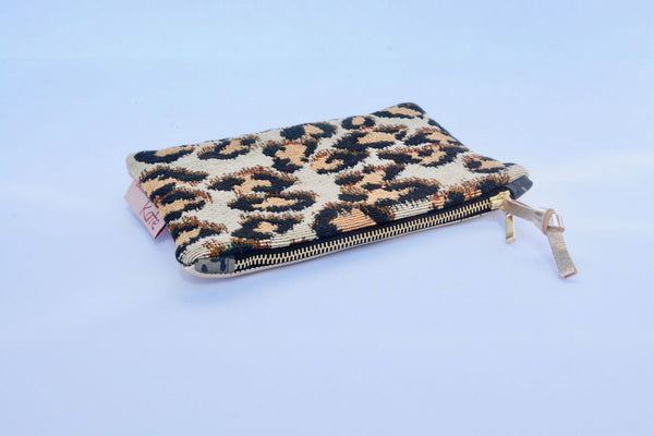 Leopard Spot and Gold Leather Purse