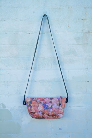 Floral Snake Skin Leather Shoulder Bag
