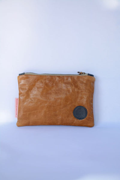 Navy and Red Floral with Tan Leather Purse