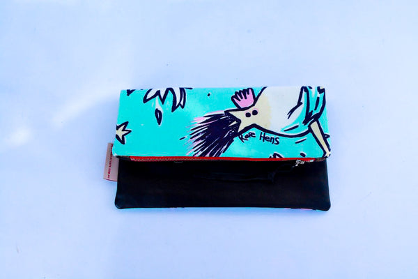 Rare Hens - original 80s Mambo Screen Print Clutch/ iPad Bag