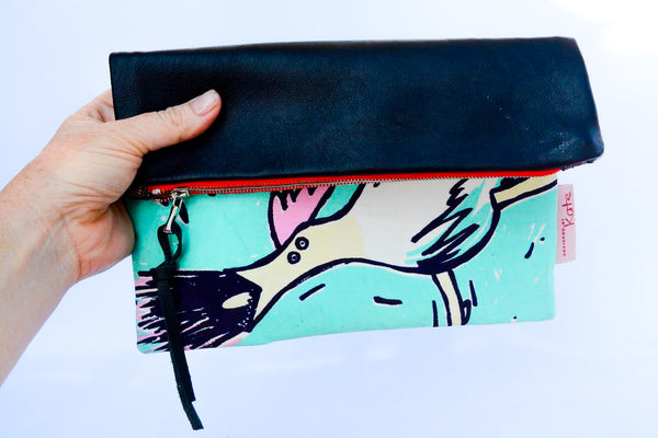 Rare Hens - original 80s Mambo Screen Print Clutch/ iPad Bag