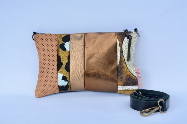 Gold Tones Leather small cross-body bag