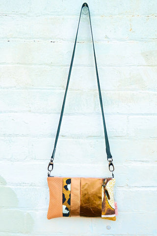 Gold Tones Leather small cross-body bag